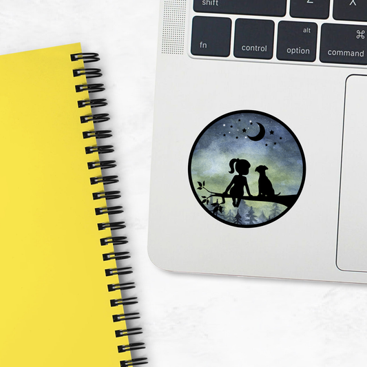 Starry Dog Night Sticker