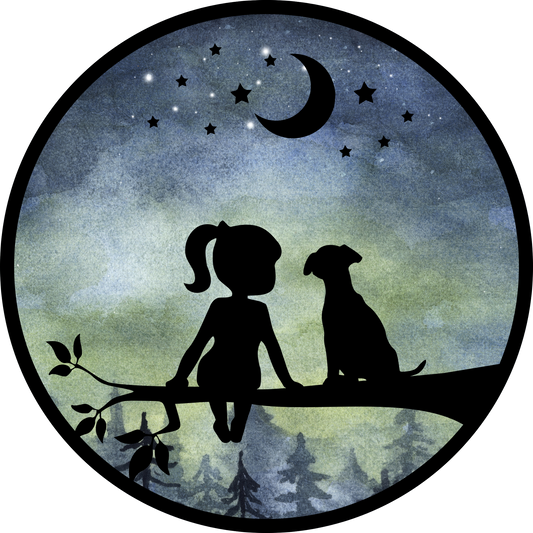 Starry Dog Night Sticker